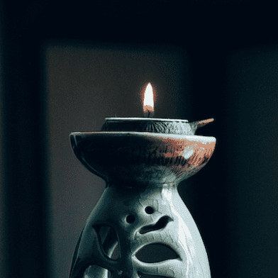 A lit candle