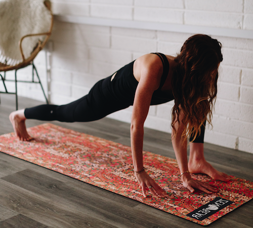 Woman in yoga pose